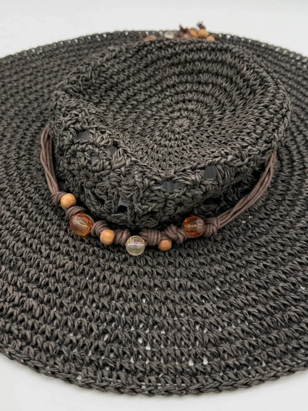 Vintage Sun N Sand Soft Sun Hat w/ Beaded Band